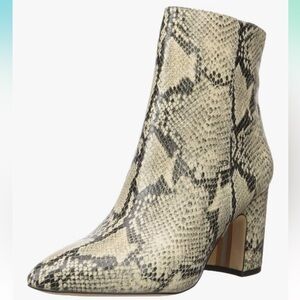 SAM EDELMAN HILTY SNAKESKIN LEATHER SIDE ZIP HEELED BOOTIE SIZE 7 EUC